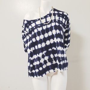 GAP Oversized Navy & White Tie Dyed Soft Sweater